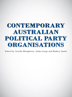 cover image of Contemporary Australian Political Party Organisations